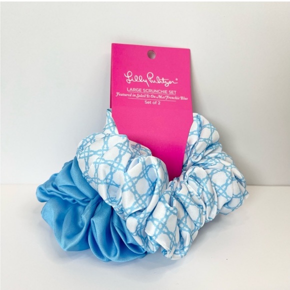 Lilly Pulitzer Oversized Scrunchie Set in Soleil It On Me and Frenchie Blue - Picture 7 of 12